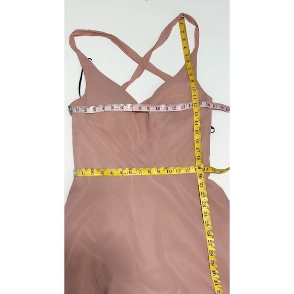 Sorella Vita Classic Lace-Up Back Chiffon Bridesmaid‎ Dress Gown Pink Size 12 - Picture 11 of 14
